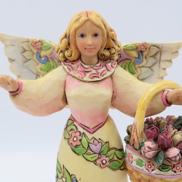 Jim Shore Heartwood Creek Angel with Basket of Flowers 4007548 Mini 5" Figurine - Picture 2 of 11